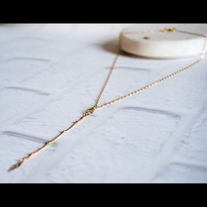 Gold Lariat Necklace, Boho Jewelry, Gold Filled